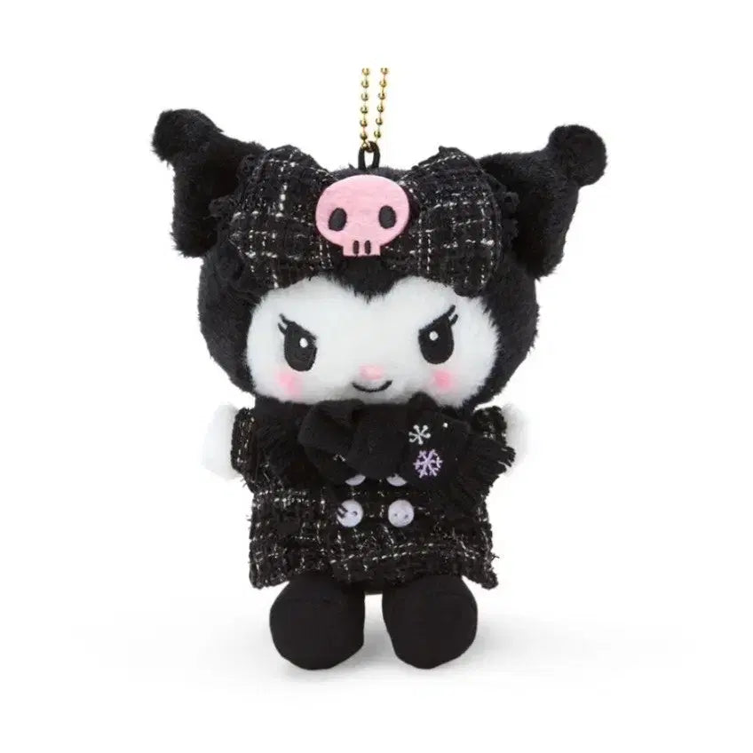 [BUNJANG] Sanrio Tweed Series Kuromi Mascot Plush Keychain / 산리오 트위드 시리즈 쿠로미 마코 마스코트 인형키링