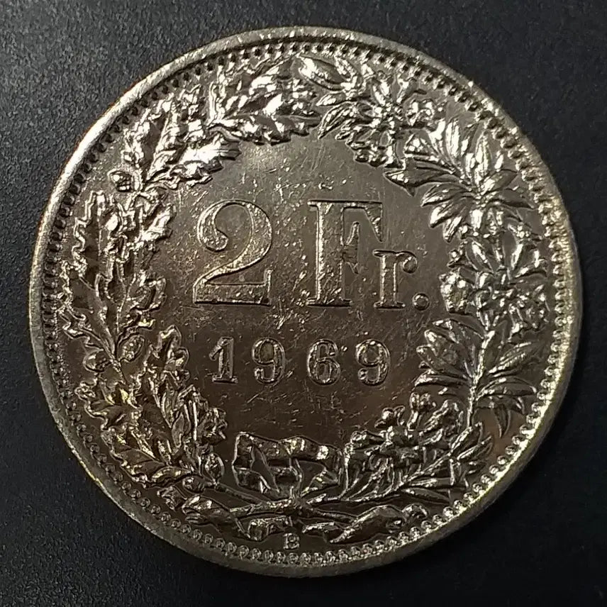 [BUNJANG] 1969 Swiss 2 Franc Coin / 1969년 스위스 2프랑 동전 w1172