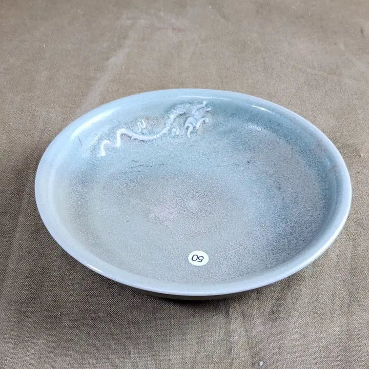 [BUNJANG] Chinese Celadon Plate with Relief Pattern / 중국도자기 양각문양 청자접시