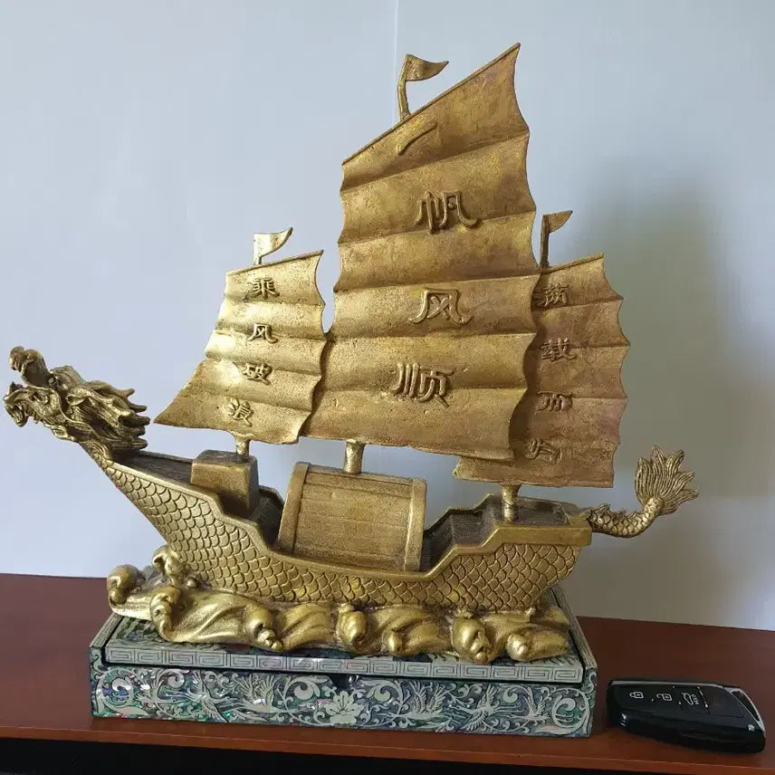 [BUNJANG] Gold Dragon Boat Ornament / 골드 용선 장식품