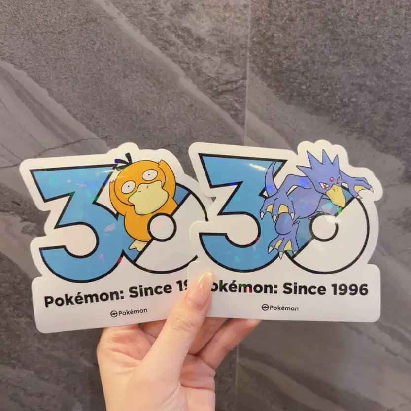 [BUNJANG] Pokemon Psyduck 30th Anniversary Holographic Sticker Set / 고라파덕 골덕 세트 포켓몬 30주년 기념 스티커