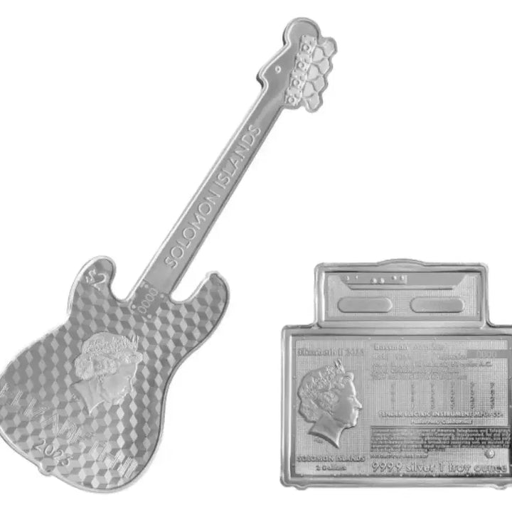 [BUNJANG] 2023 Solomon Islands Bass Guitar &amp; Amplifier 2oz 999.9% Silver Coin Set / 2023 솔로몬제도 베이스 기타 &amp; 앰프 2온스 9999% 실버
