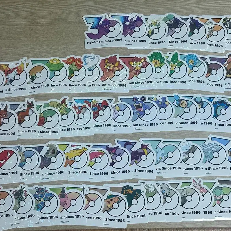 [BUNJANG] Pokemon 30th Anniversary Sticker Set (144 pcs, No Duplicates) / 포켓몬스터 포켓몬 30주년 스티커 144장 노중복 일괄 판매