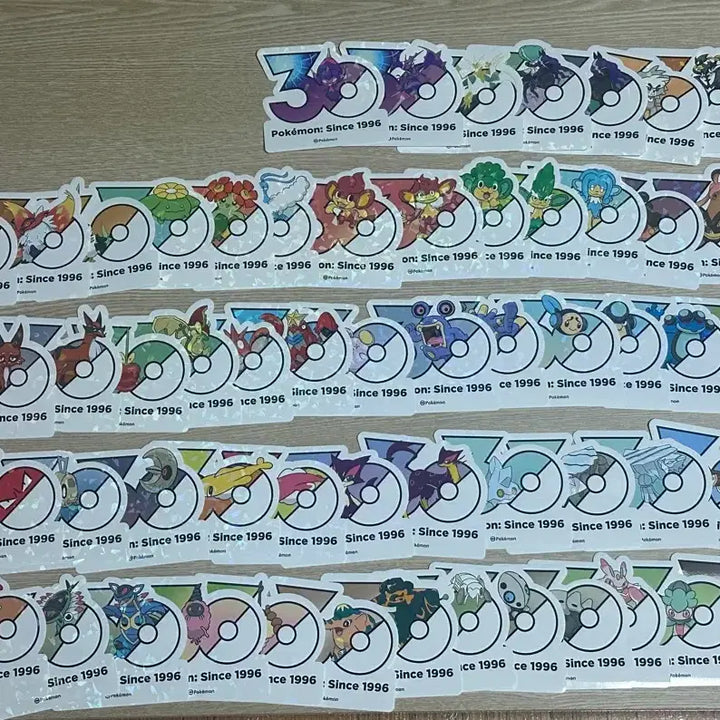 [BUNJANG] Pokemon 30th Anniversary Sticker Set (144 pcs, No Duplicates) / 포켓몬스터 포켓몬 30주년 스티커 144장 노중복 일괄 판매