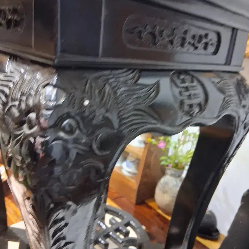 [BUNJANG] Chinese Qing Dynasty Antique Wooden Stand with Stone Top / 중국 청대골동 좌대 선반