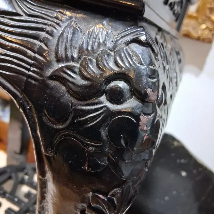 [BUNJANG] Chinese Qing Dynasty Antique Wooden Stand with Stone Top / 중국 청대골동 좌대 선반