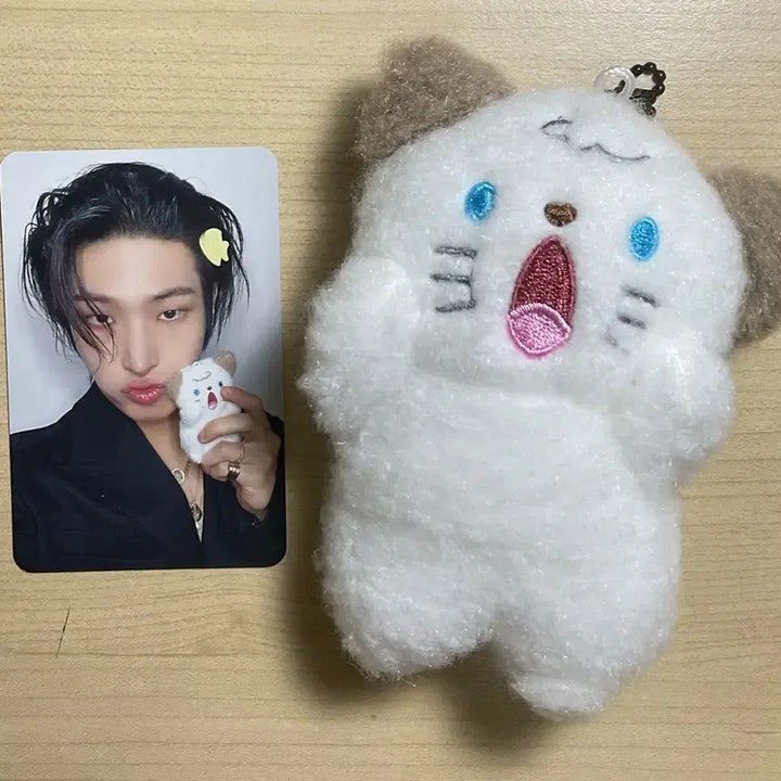 [SOLD OUT] [BUNJANG] ATEEZ Mingi Lucky Draw Photocard (Cat Ver.) &amp; Cat Keychain Set / (마지막 가격)에이티즈 민기 미공포(냥ver)+고양이 키링 set 판매