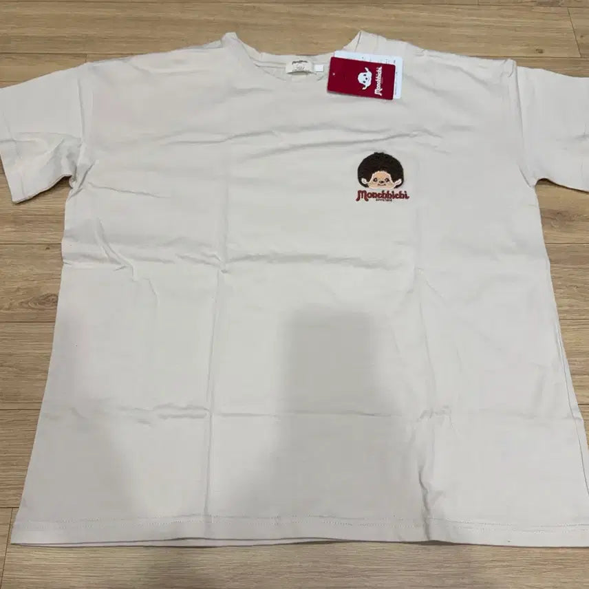 [BUNJANG] Aveil Monchhichi Embroidered Patch Short Sleeve T-Shirt / 몬치치 반팔 티셔츠