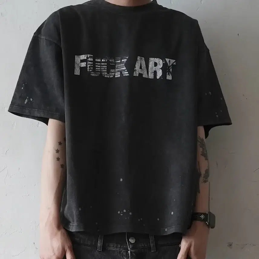 [BUNJANG] FARFROMWHAT Fxxxx ARx T-Shirt Black Size 1 / FARFROMWHAT 파프롬왓 Fxxxx ARx T-SHIRT