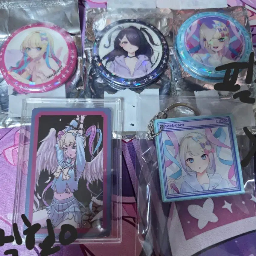 [BUNJANG] Need for Speed: Overdose Ame &amp; Choten Lucky Draw Photocard, Keyring, and Badge Bundle Set / [일괄]니디걸오버도즈 아메 초텐 팝업 특전/키링/뱃지