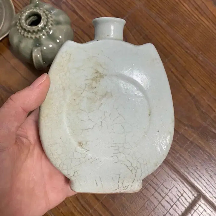 [BUNJANG] Authentic Late Qing Dynasty Longquan Celadon White Glaze Vase / 진품 청나라후기 용천요백유(운송시간13일)