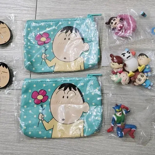 [BUNJANG] Crayon Shin-chan Gacha &amp; Mengu Pouch Bundle Set (Sealed/Unsealed) / [미개봉/현물] 짱구는못말려 가챠 및 맹구 파우치 일괄