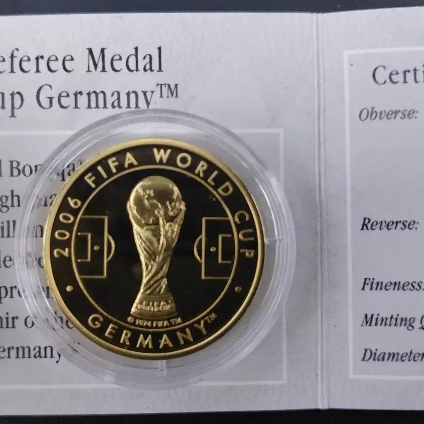 [BUNJANG] 2006 FIFA World Cup Germany BONAQA Gold Plated Commemorative Medal / 2006 독일 월드컵 BONAQA  순금 도금 기념 메달