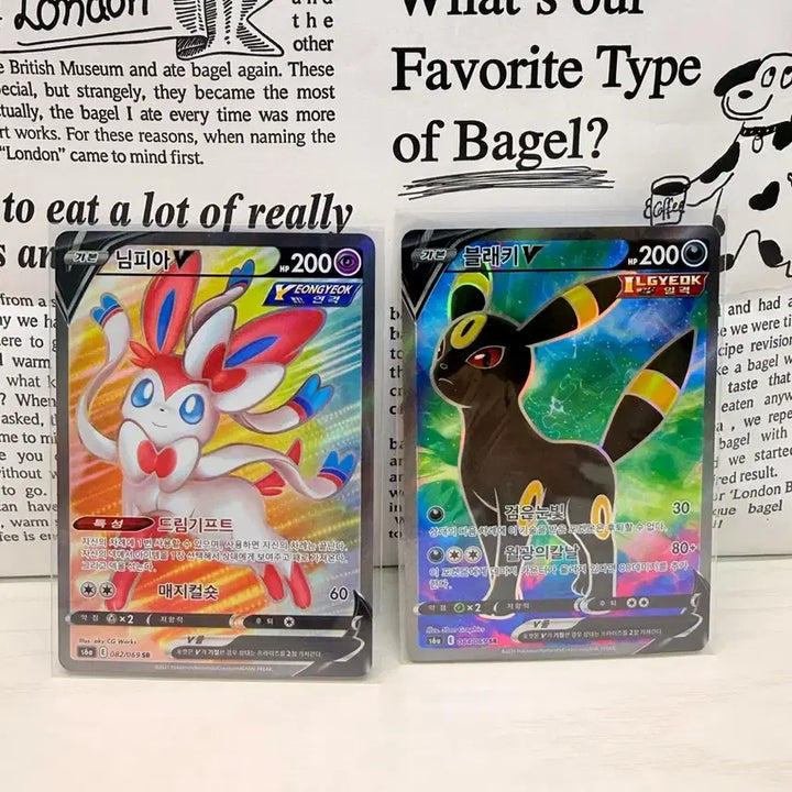 [BUNJANG] Pokemon Umbreon, Sylveon V Card Bundle Set / 포켓몬 블래키 님피아 V 카드 일괄