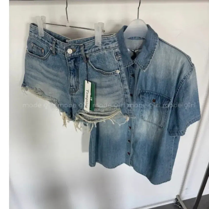 [BUNJANG] TEMPTING Vintage Wash Denim Shirt / 템팅  TEMPTING  크러쉬 남방  셔츠  새상품
