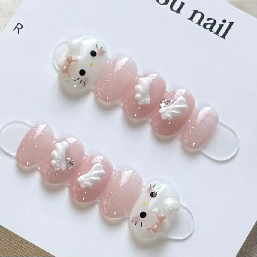 [SOLD OUT] 가로키티 글리터 수제네일팁
