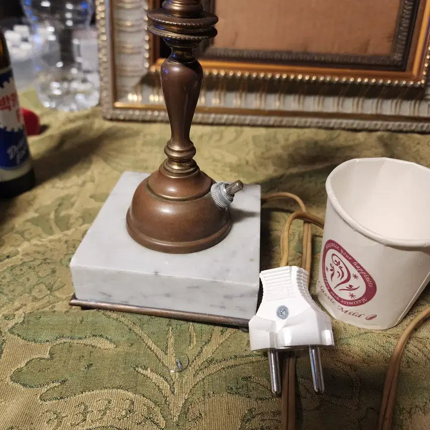 [BUNJANG] European Vintage Brass and Marble Table Lamp / 유럽에서온 스텐드등. 동+대리석 전구 제외한 높이25.3cm$