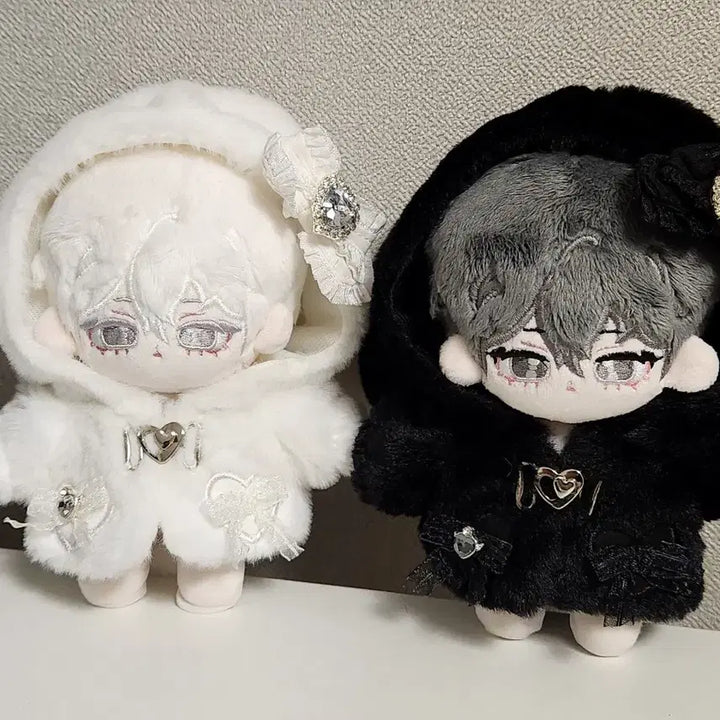 [BUNJANG] 10cm Doll Clothes Puppy Narine White Black Set / 10cm 솜인형옷 퍼피나린 화이트 블랙 세트