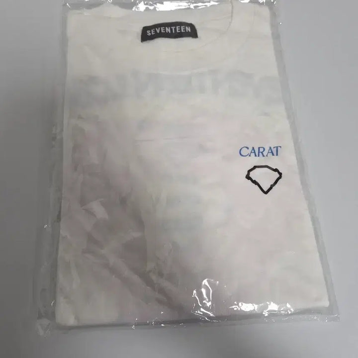 [BUNJANG] Seventeen Carat White Short-Sleeve T-Shirt / 세븐틴 캐럿 흰색 반팔 티셔츠