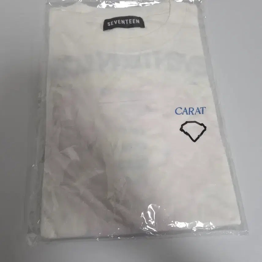 [BUNJANG] Seventeen Carat White Short-Sleeve T-Shirt / 세븐틴 캐럿 흰색 반팔 티셔츠