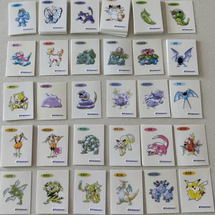[BUNJANG] Pokemon 30th Anniversary Art Seal Bundle Set / 포켓몬 띠부씰 30주년 아트씰 34종