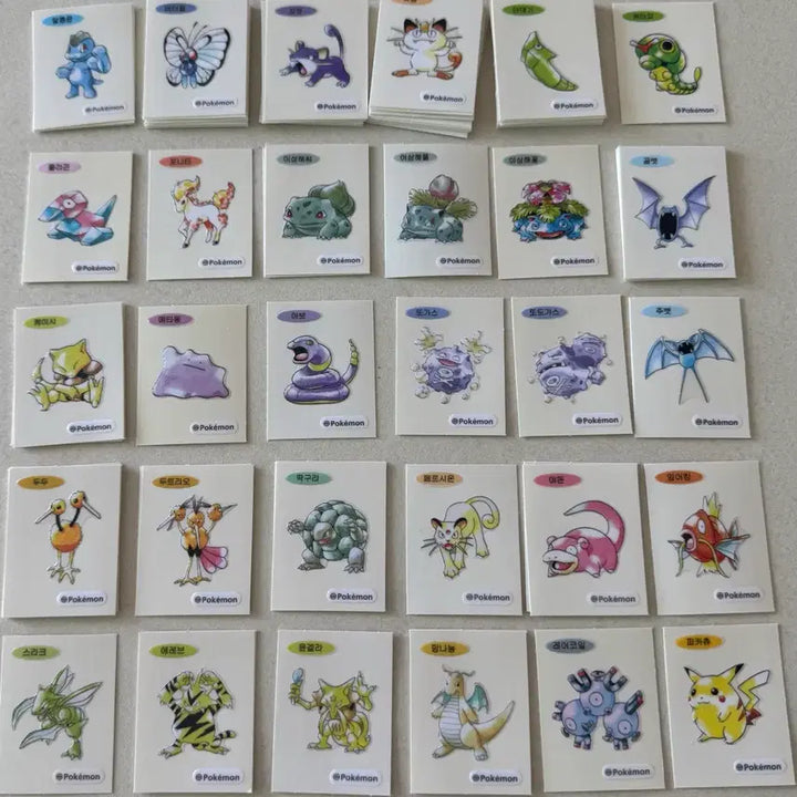 [BUNJANG] Pokemon 30th Anniversary Art Seal Bundle Set / 포켓몬 띠부씰 30주년 아트씰 34종