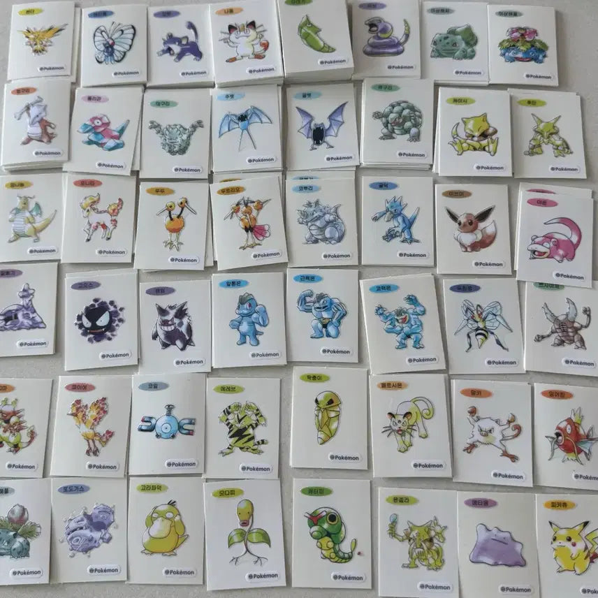 [BUNJANG] Pokemon 30th Anniversary Art Seal Bundle Set / 포켓몬 띠부씰 30주년 아트씰 34종
