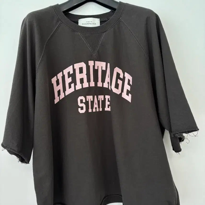 [BUNJANG] Heritage State 5-Part Sleeve T-Shirt / 헤리티지 스테이트 5부 티셔츠