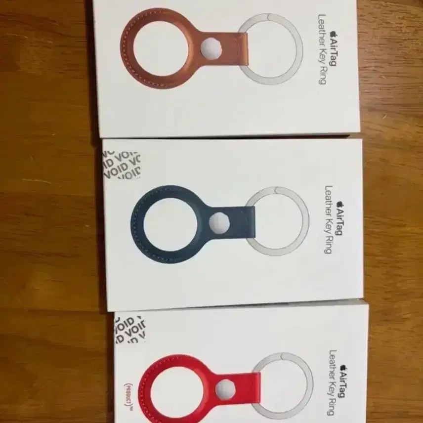 [BUNJANG] Apple AirTag Genuine Leather Case Keychain (Brown, Red, Blue) / 애플 에어태그 정품 가죽케이스 키링(브라운,레드,블루)