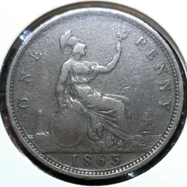 [BUNJANG] 1863 UK Victoria Penny Large Coin / 영국 빅토리아 1863년 1페니 대형주화.외국주화 주화 동전 화폐