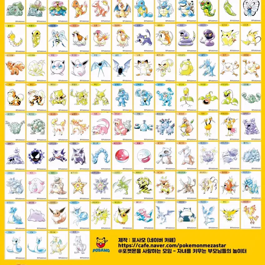 [BUNJANG] Pokemon 30th Anniversary Artwork Sticke Set / 포켓몬  30주년 아트워크 띠부씰 개봉 99종