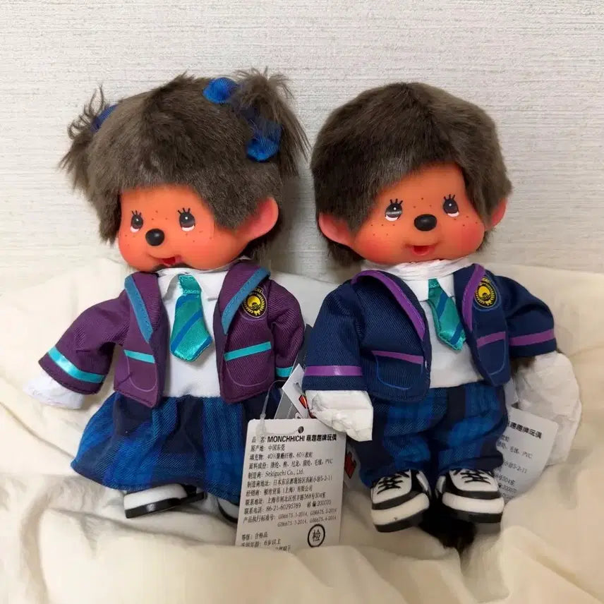 [BUNJANG] Retro School Uniform Couple Monchhichi Set / 새상품 복고 교복 몬치치 커플 세트