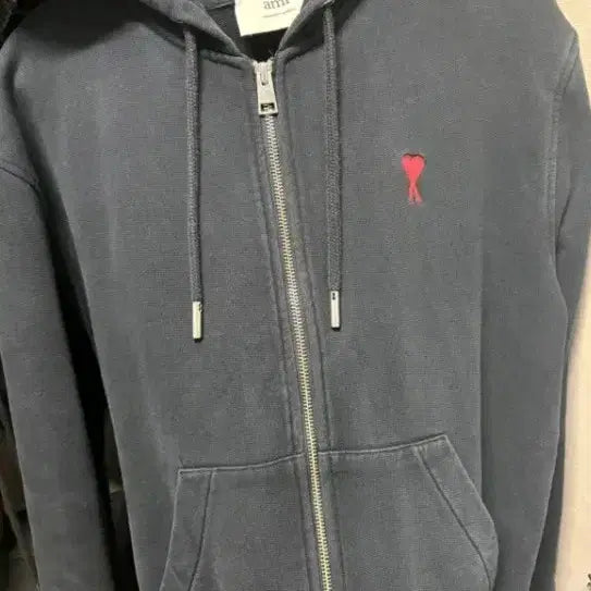 [BUNJANG] AMI Paris Logo Hoodie Zip-Up / 아미 정품 후드집업