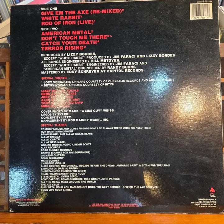 [BUNJANG] Lizzy Borden Terror Rising 1987 US EP / Lizzy Borden.terror rising.87.US.EP.초반.N