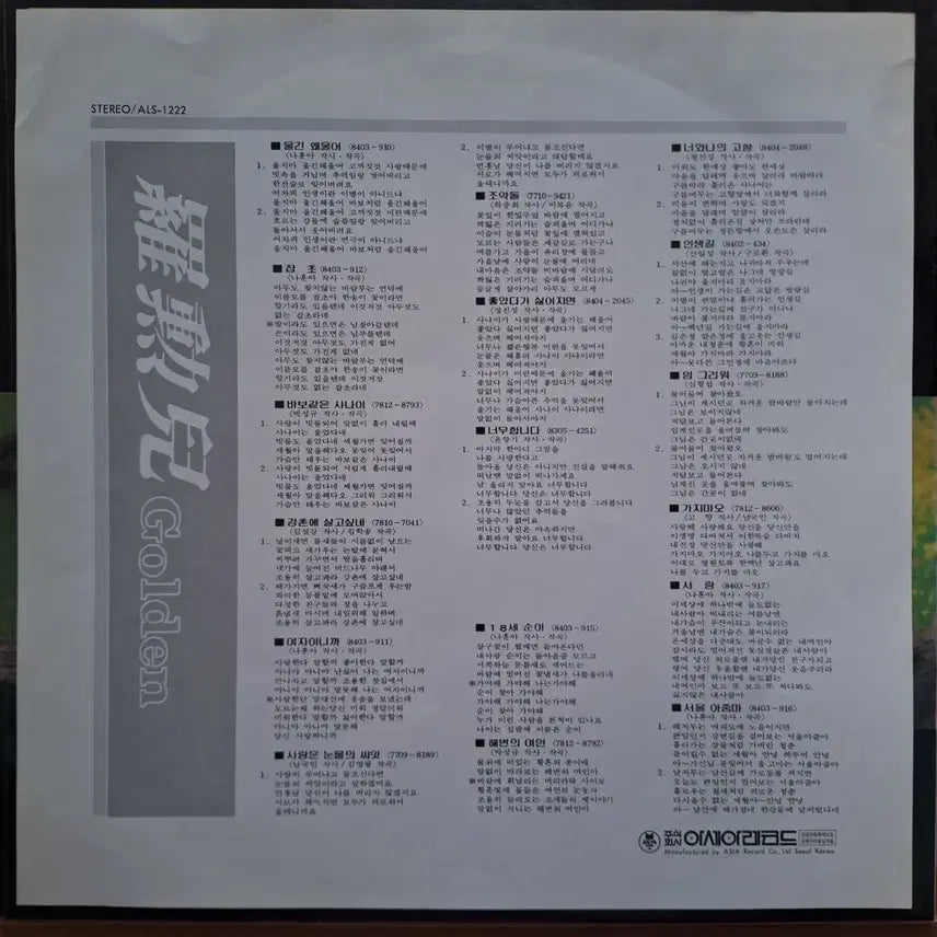 [BUNJANG] Na Hoon-a Golden Album LP / 나훈아 Golden 앨범 LP