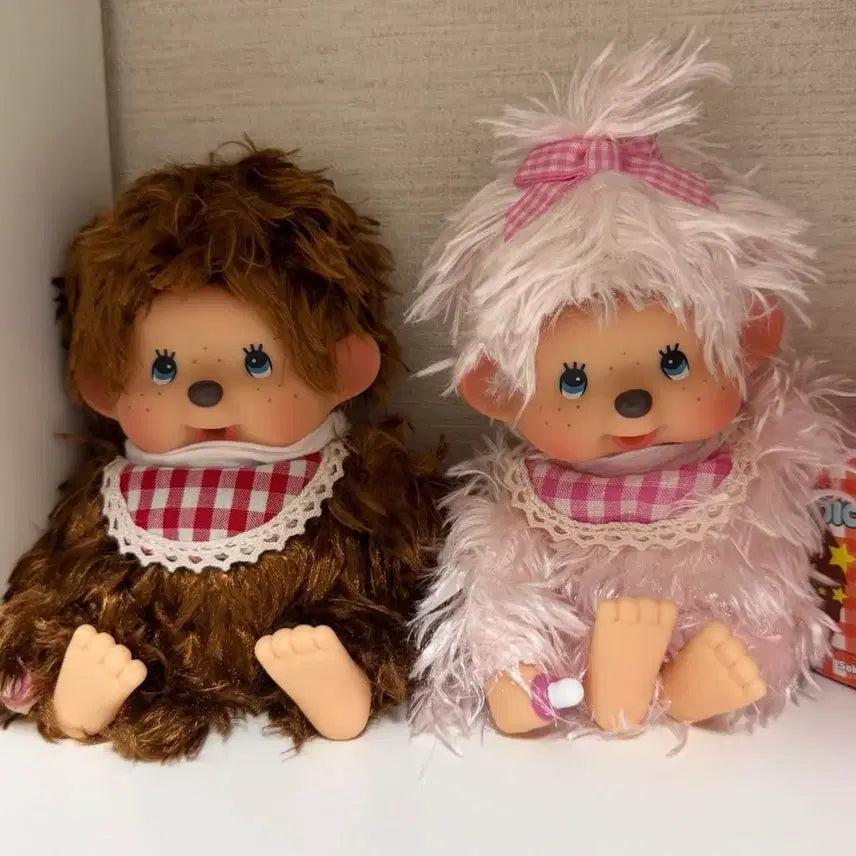 [BUNJANG] Monchhichi Set (Pink, Brown) / 새상품 세트가격 모코모코 몬치치 세트