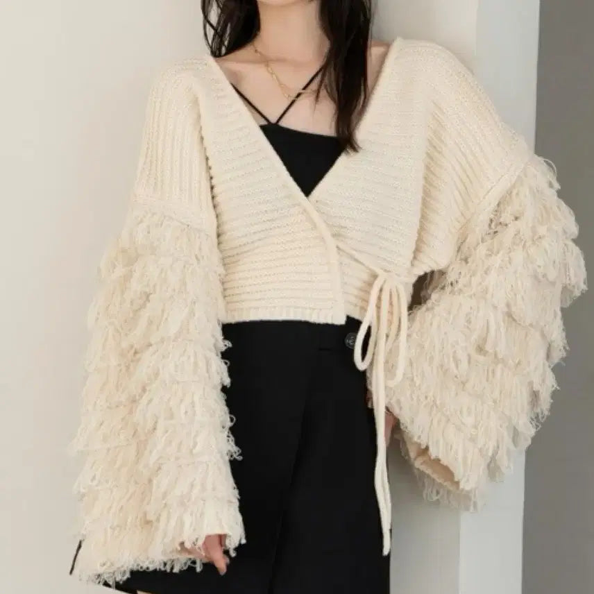 [BUNJANG] Hinari Fringe Loop Knit Cardigan / Hinari 루프 프린지 니트 카디건 일브 일본