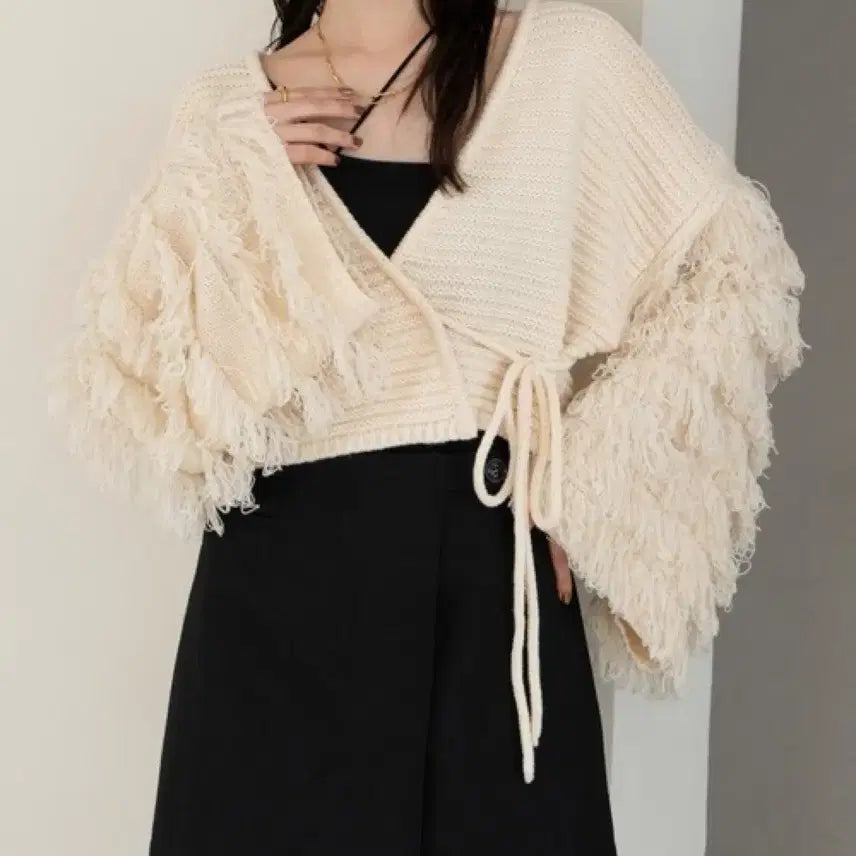 [BUNJANG] Hinari Fringe Loop Knit Cardigan / Hinari 루프 프린지 니트 카디건 일브 일본
