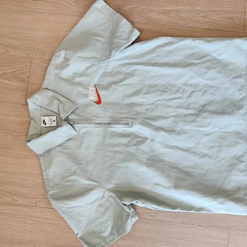 [SOLD OUT] 나이키 반집업 반팔 카라티 L사이즈 민트색  면100%