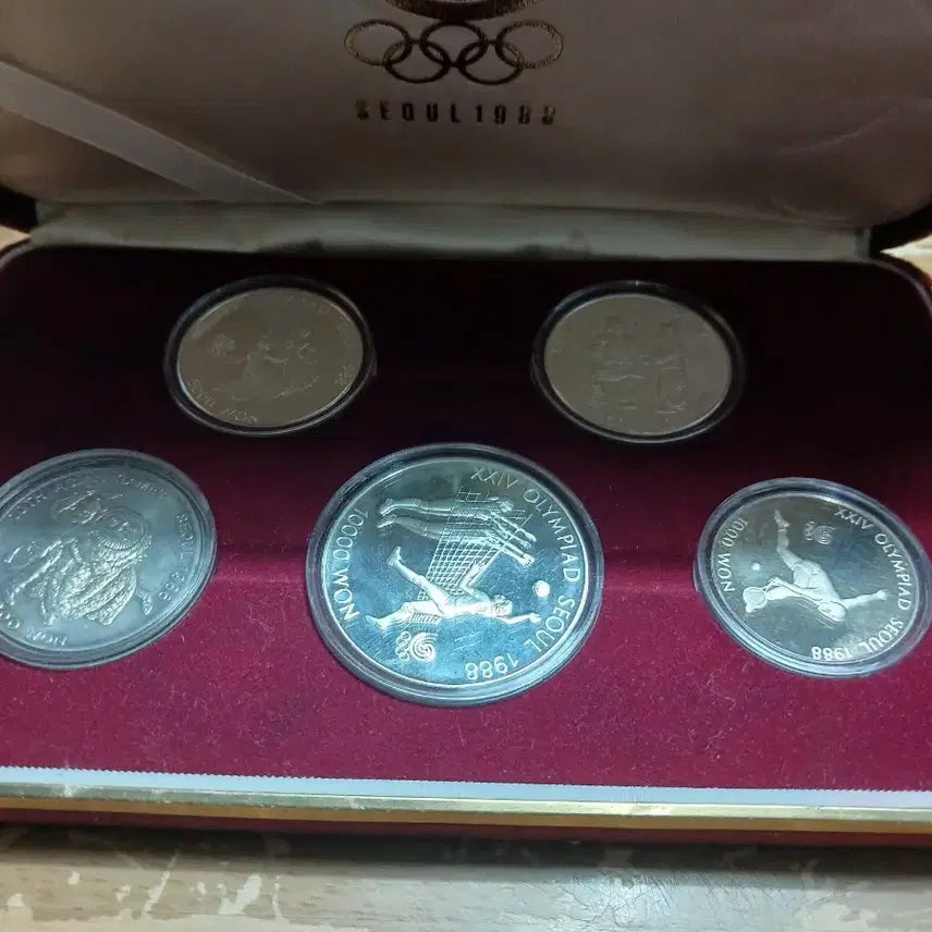 [BUNJANG] 1988 Seoul Olympics Commemorative Coin Set (5 Types, 2nd &amp; 3rd Series) / 88 서울올림픽 기념2.3차주화 5종두세트(진품보증)