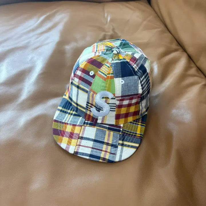 [BUNJANG] Supreme S Logo Madras Check 6-Panel Cotton Twill Cap / 슈프림 S로고 6패널 볼캡 모자 마드라스 체크