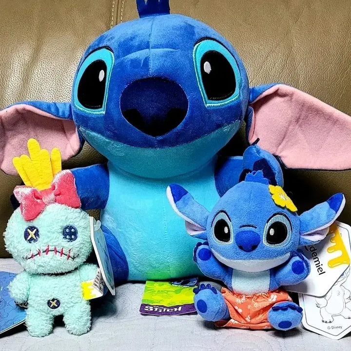 [BUNJANG] Disney Stitch &amp; Scrump Plush Toy Set (3 Types) / 디즈니 스티치 인형 3종 세트(새상품)