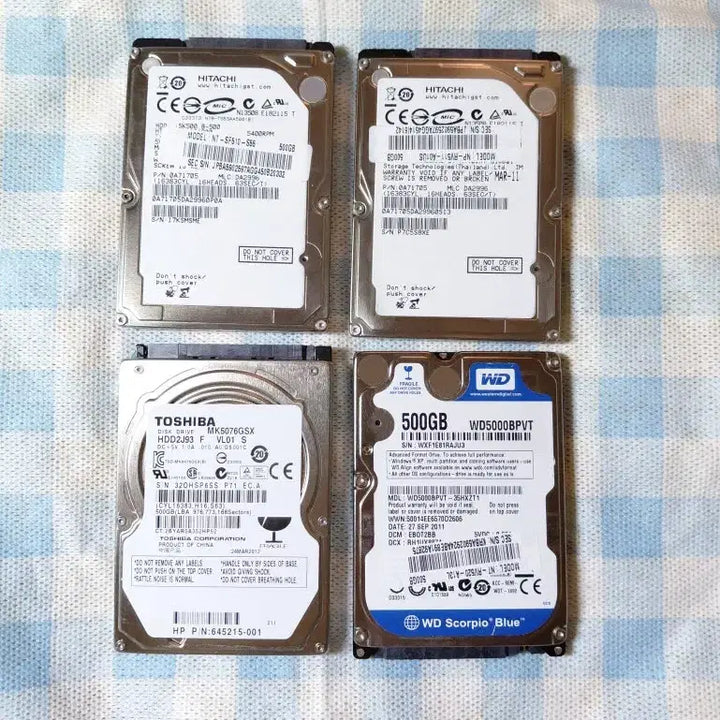 [BUNJANG] 500GB 2.5-inch Laptop Hard Drives (Bundle of 4) / 노트북하드 500GB 2.5인치 4개 일괄판매