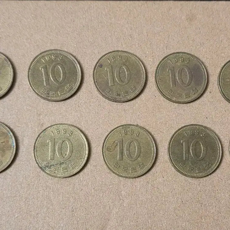 [BUNJANG] 1993 10 Won Coin Collection (10 Coins) / 1993년 10원 동전 10개 모음