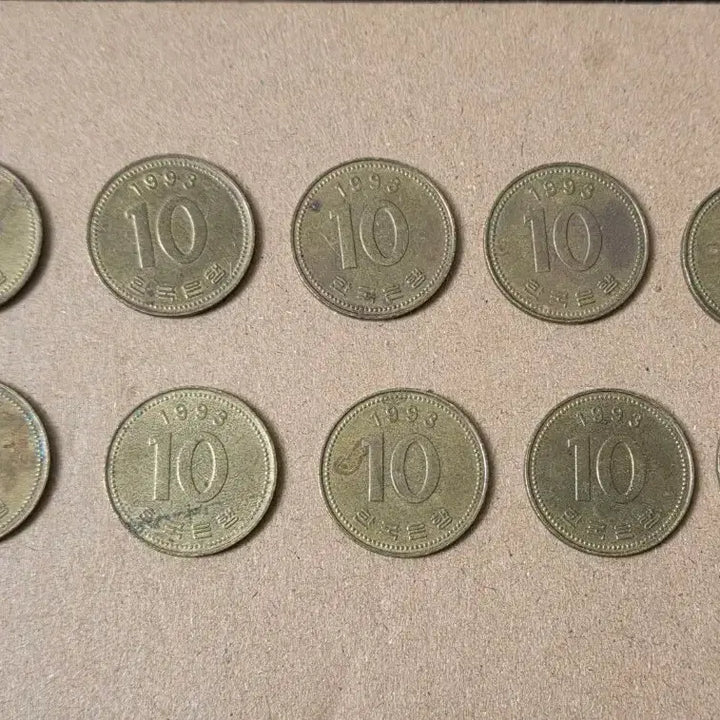 [BUNJANG] 1993 10 Won Coin Collection (10 Coins) / 1993년 10원 동전 10개 모음