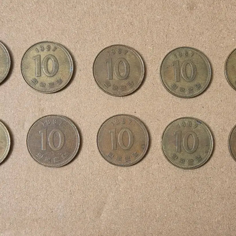 [BUNJANG] 1987 Korean 10 Won Coin Collection (10 Coins) / 1987년 10원 동전 10개 모음