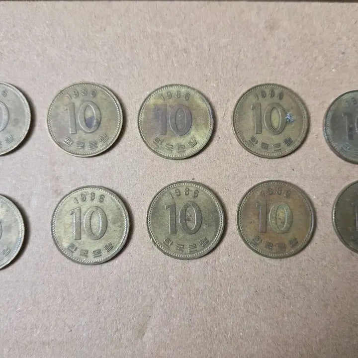 [BUNJANG] 1986 10 Won Coin Collection (10 pieces) / 1986년 10원 동전 10개 모음