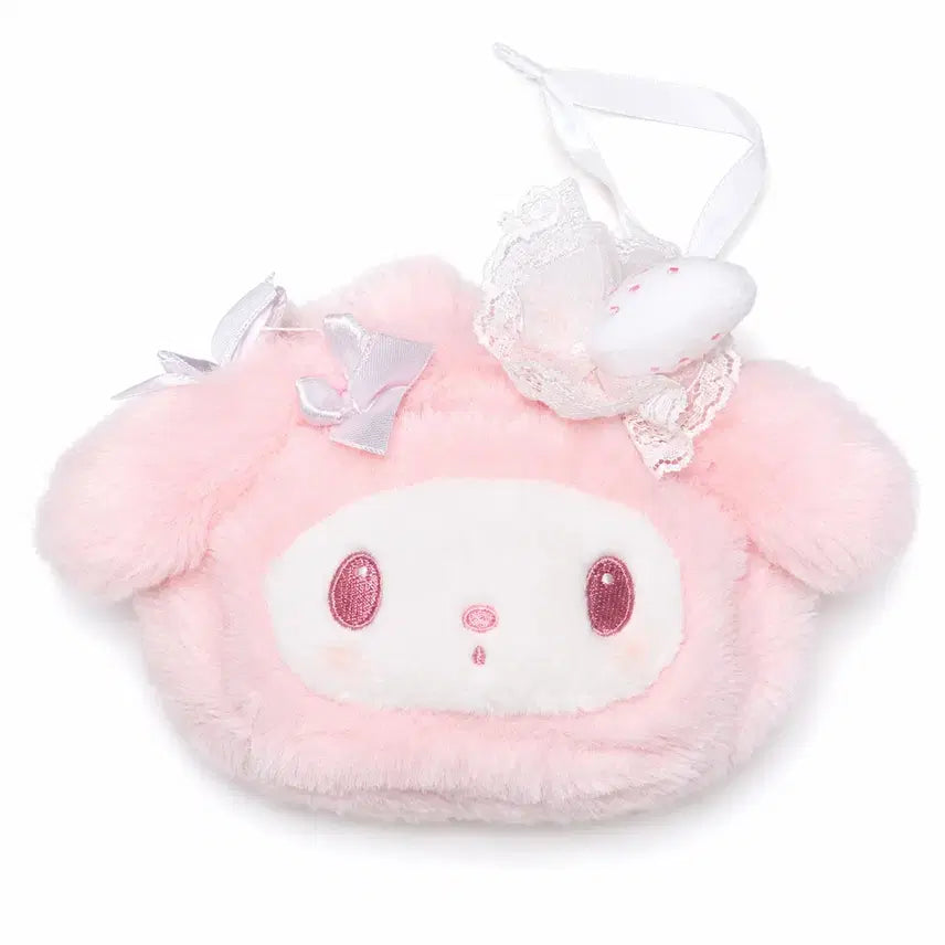 [BUNJANG] My Melody Shiro Ichigo Teatime Soft Face Pouch / 일본가) 마이멜로디 시로 이치고 티타임 / 보들보들 페이스 건착 파우치