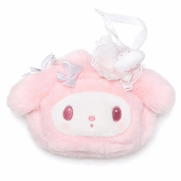 [BUNJANG] My Melody Shiro Ichigo Teatime Soft Face Pouch / 일본가) 마이멜로디 시로 이치고 티타임 / 보들보들 페이스 건착 파우치