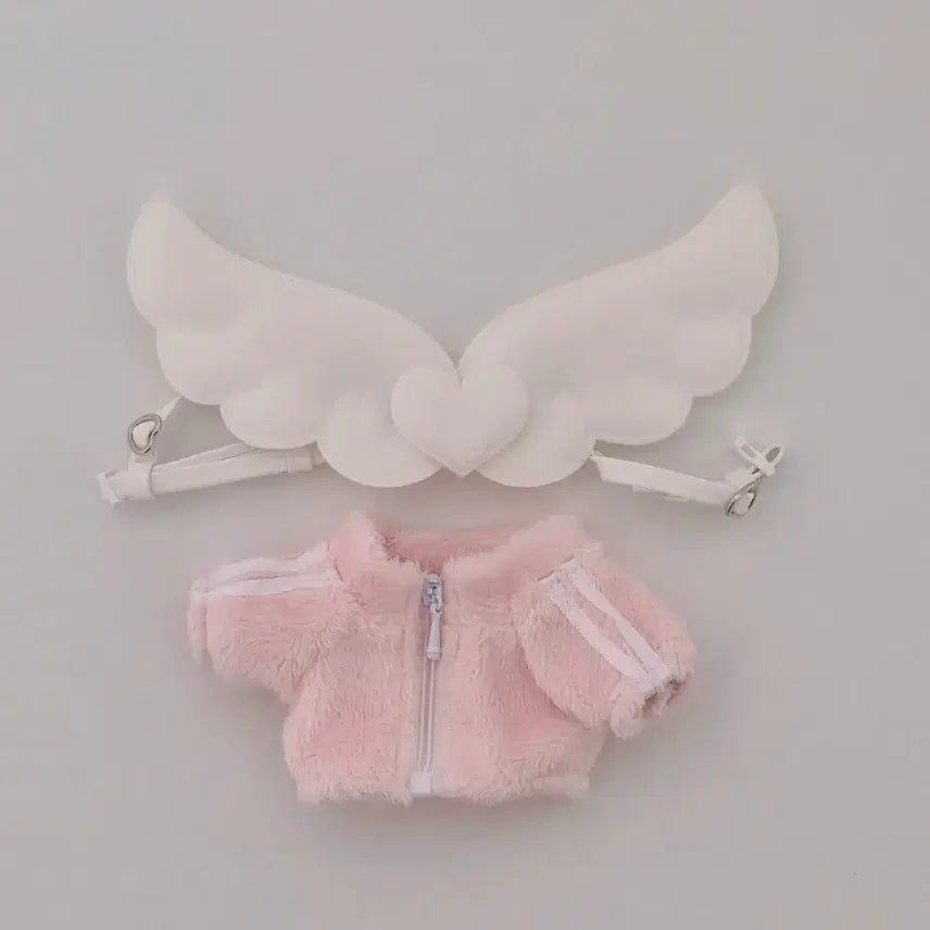 [BUNJANG] Lumi Closet Wing Jersey Pink + Harness Set / 루미클로젯 윙져지 천사 10cm 솜인형 옷